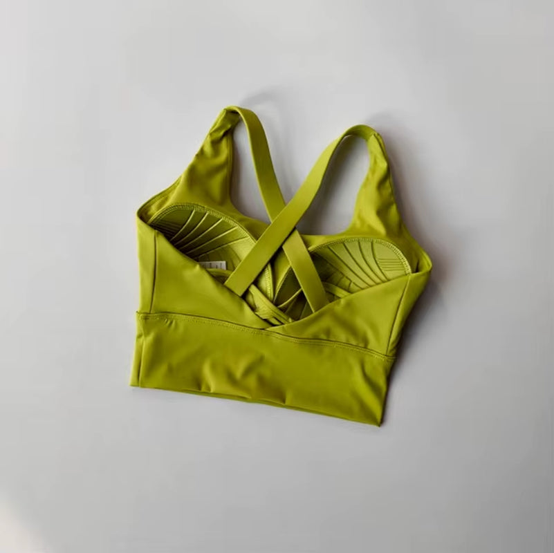 Women'S Shock-Absorbing Yoga Sports Bra Summer Fitness Gathered Breasts Accessory Breathable Comfortable Yoga Sports Bra